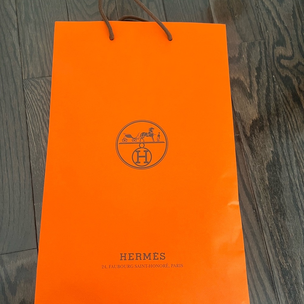 Medium Size Hermes Shopping Bag in Signature Orange